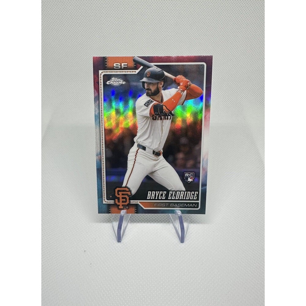 2026 Topps Chrome Bryce Eldridge Red White and Blue Refractor RC SF Giants